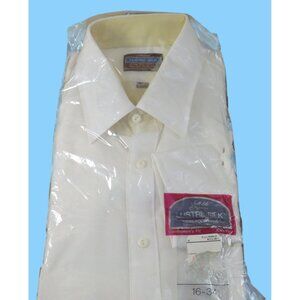 Vintage J.C. Penney Lustre Silk White Men's Dress Shirt 16-34 Gentleman's Fit